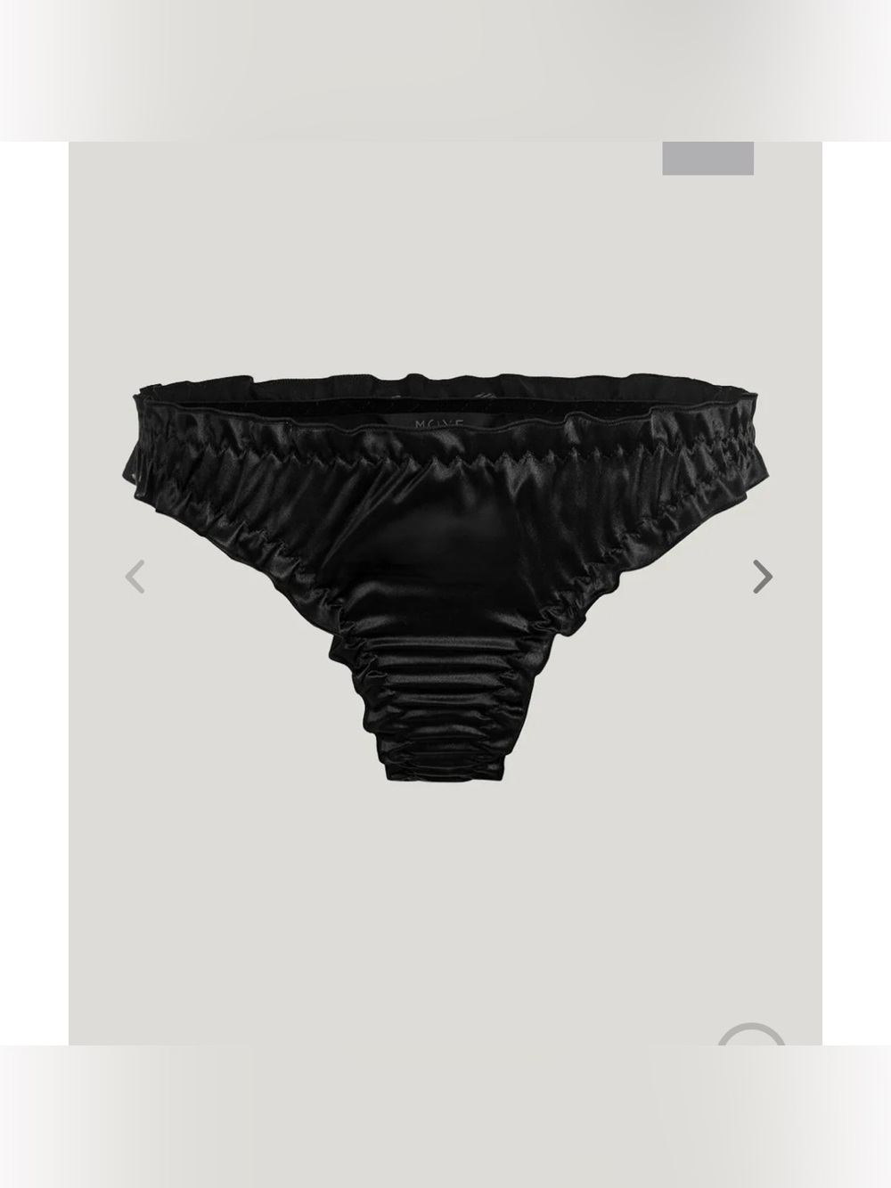 Moye Silk Ruched Black Bikini Briefs